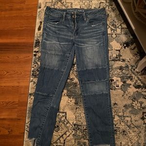 American eagle patch work jeans